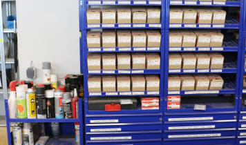 Workshop cabinet with contents