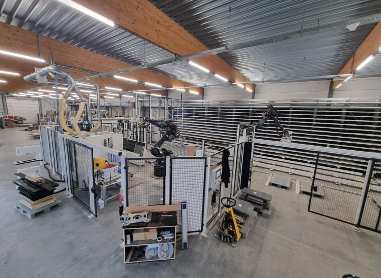 HOMAG DRILLTEC V500 OPTIMAT BX 200/D CNC processing centre (wood) incl. robot and warehouse (autonomous processing)