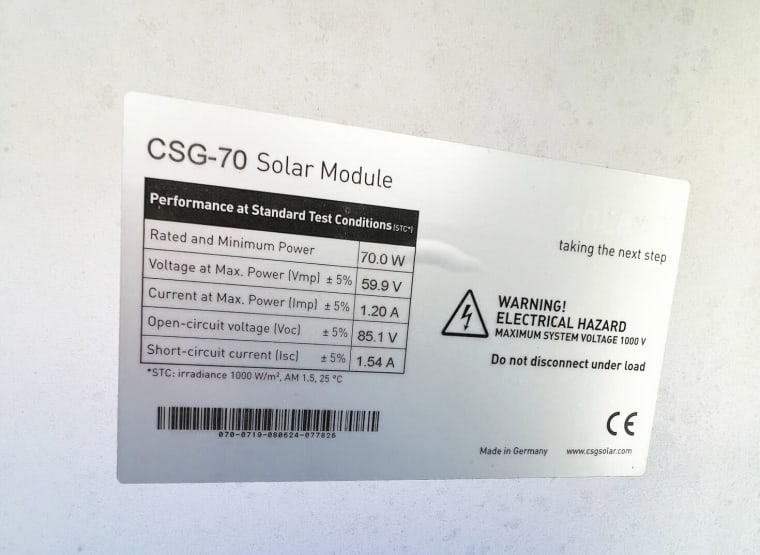 CSG SOLAR CSG 70-85 900 Stck. 63,00 KWp - 76,50 KWp Solarmodule