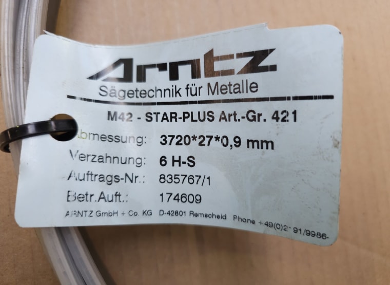 ARNTZ M42-STAR-PLUS 3720x27x0,9 mm Sägeblätter 3720x27x0,9 mm