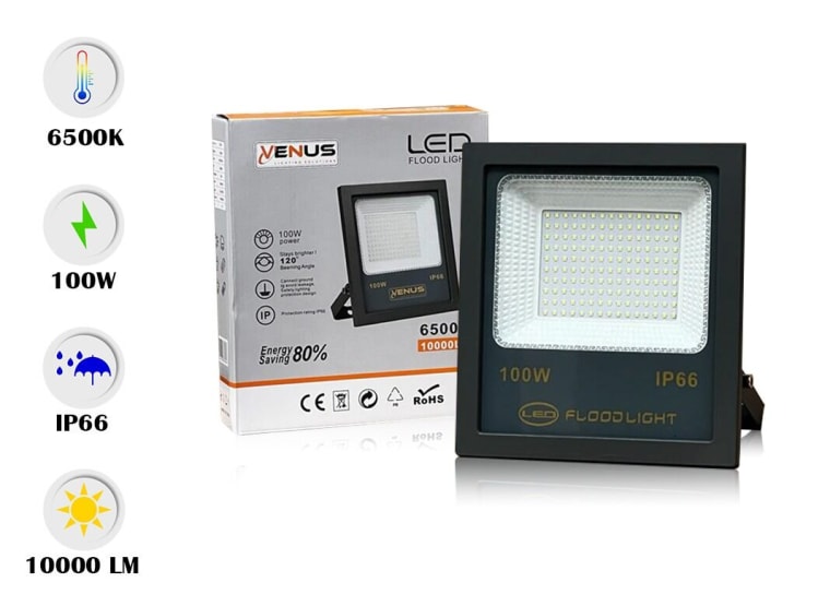 VENUS 20x Flutlicht 100W LED Wasserdicht IP66 - 6500K Tageslicht