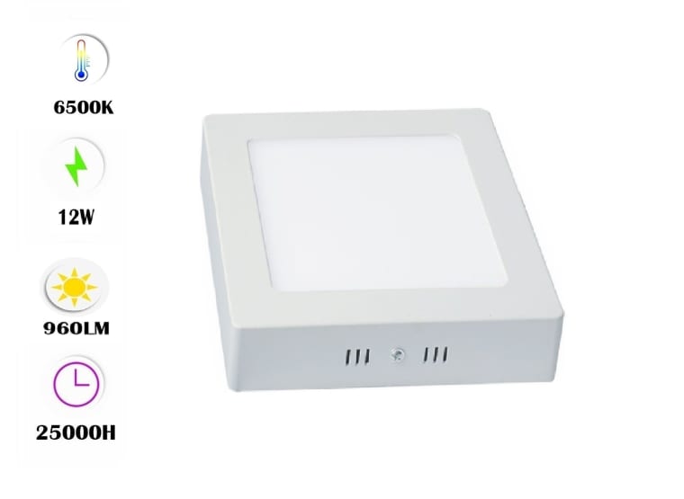 VENUS 80 x LED Panel 12W - LED SMD - Surface-mounted - square - 6500K (daylight)