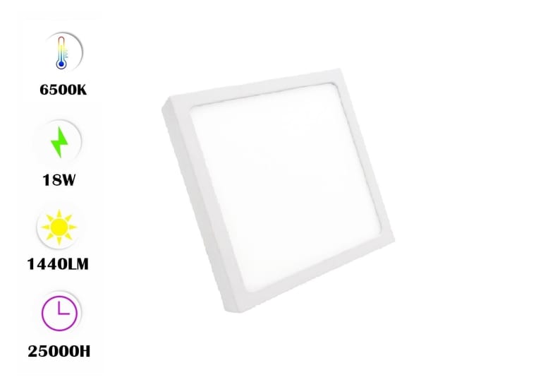 VENUS 80 x Panel surface 18W LED SMD square 6500K cool white