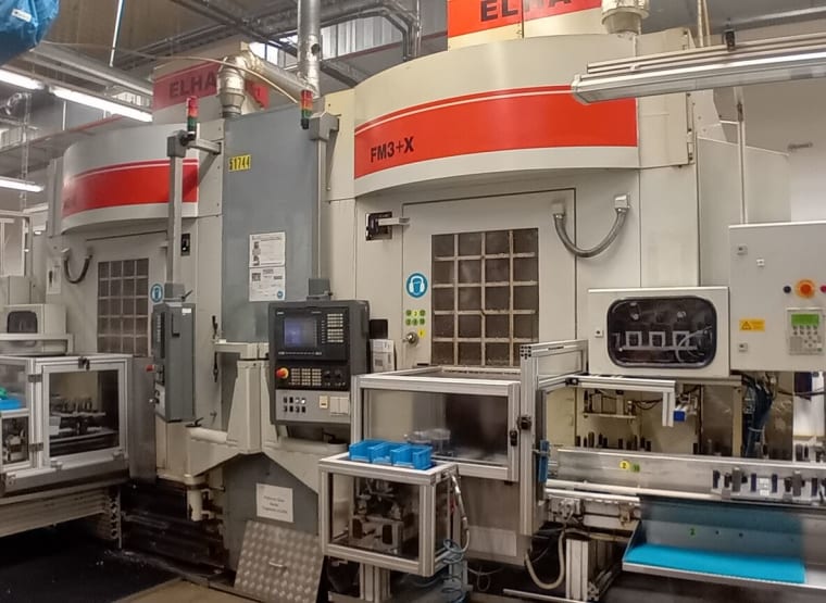 ELHA+KNOLL FM 3+X incl. AE1114 Multi Spindle Milling Machine with Cooling lubricant Cleaner and Chip Conveyor (2 modules)