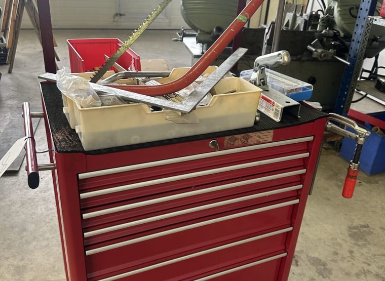 WORK ZONE Workshop trolley with contents