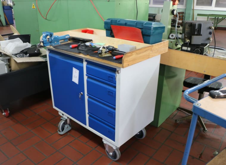 Workshop transport trolley with contents