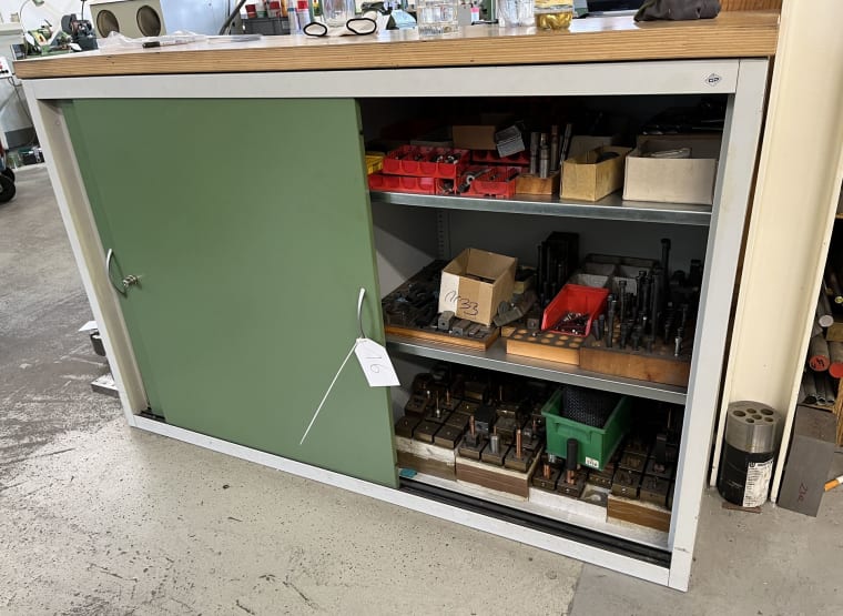 Workshop cabinet with contents