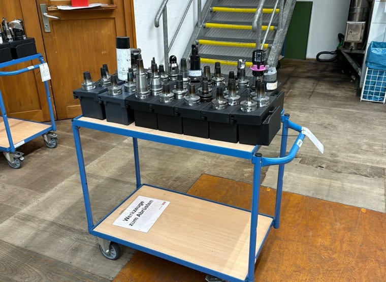 FETRA workshop trolley with HSK 63 shrink fit holders