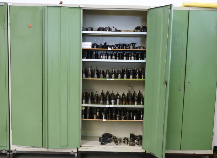 Workshop cabinet with contents