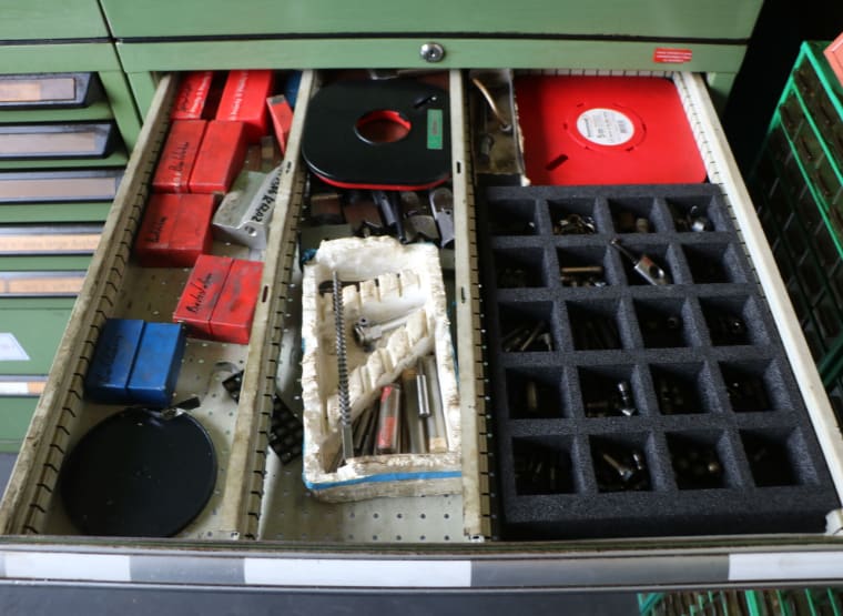 Workshop cabinet with contents