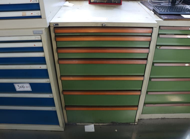 Workshop cabinet with contents