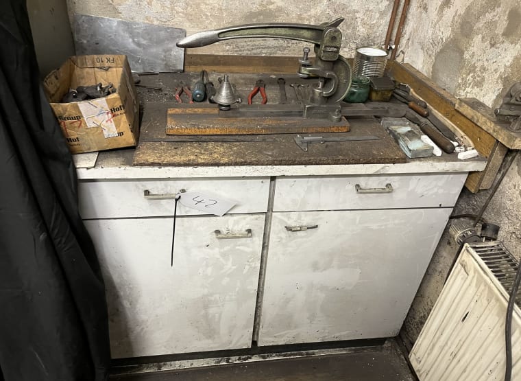 Workshop cabinet with contents