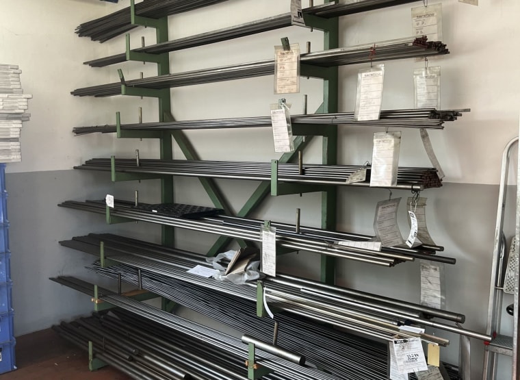 Cantilever rack with contents