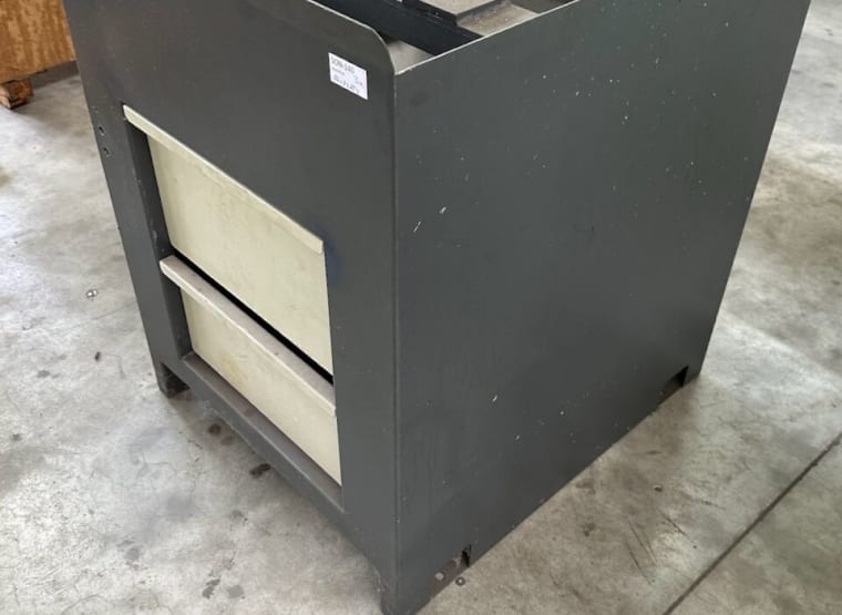 Cold circular saw base cabinet with chip container