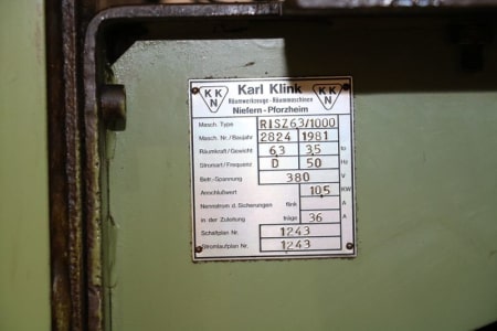 KARL KLINK RISZ 6,3x1000x400 Vertical broaching machine i_03011879